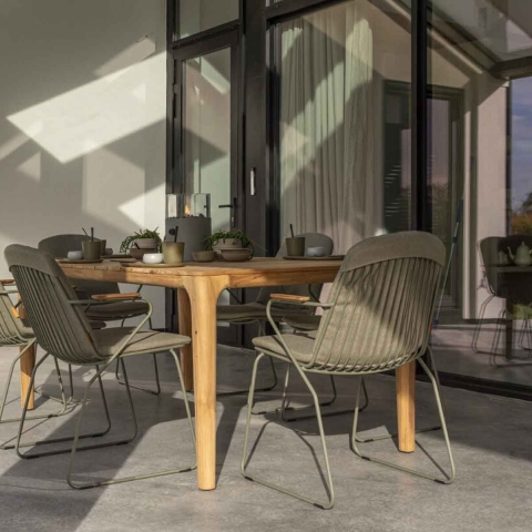 Veneto stapelbare dining stoel olive RVS incl. kussen 4SO - 4SO
