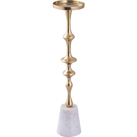 PTMD Kandelaar Cassady - 11x11x49 cm - Aluminium - Goud