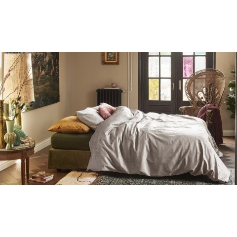 At Home Dekbedovertrek Velvet Textures - light grey