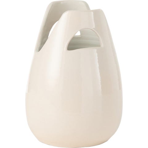 J-Line vaas Handvat - keramiek - wit - small