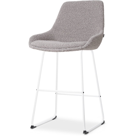 Nolon Nino-Isa Barkruk Bouclé Taupe - Stof - Wit Onderstel - 65 cm