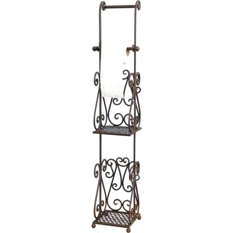 Clayre & Eef WC Rol houder 97 cm Bruin Ijzer Rechthoek