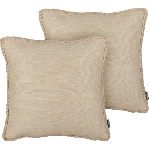 Beliani - ELLIOTTIA - Sierkussen set van 2 - Beige - 45 x 45 cm - Jute