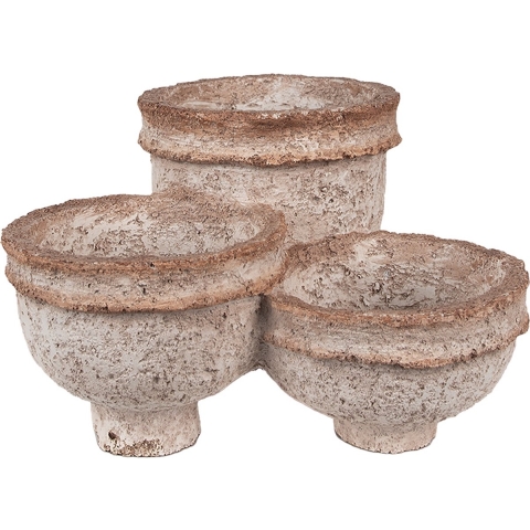 Clayre & Eef Bloempot 27x29x17 cm Beige Polyresin Plantenpot