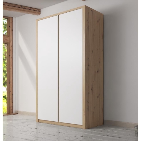 Meubella Kledingkast Melody - Wit - Eiken - 90 cm