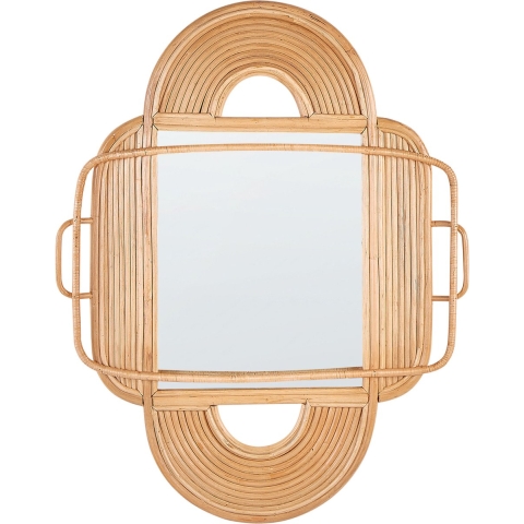 Beliani - ALCORN - Wandspiegel - Licht - Rotan
