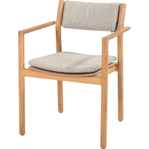 Levi stapelbare dining stoel teak incl. 2 kussens 4SO - 4SO