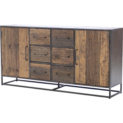 Giga Meubel - Dressoir Donkerbruin - 180x40x90cm - Gerecycled Hout