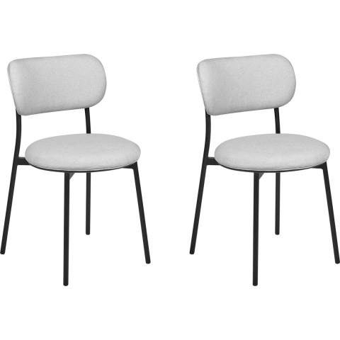 Beliani - CASEY - Eetkamerstoelen set van 2 - Grijs - Polyester