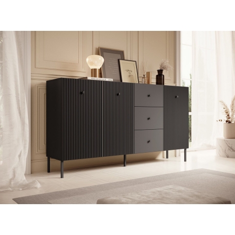 Meubella Dressoir Vermont - Antraciet - 180 cm