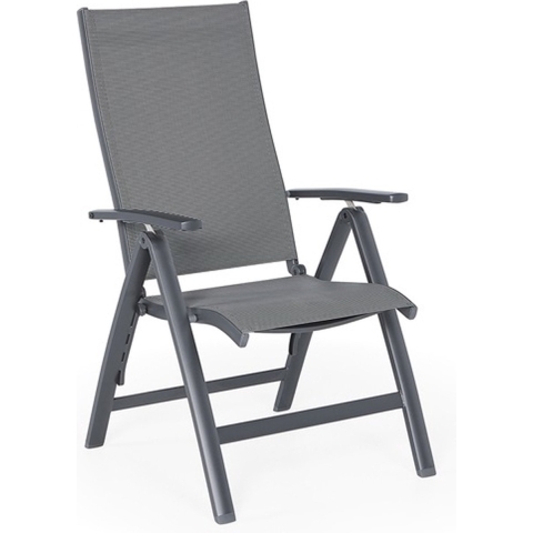 SUNS Lucca Recliner Black Grey Textilene - Suns