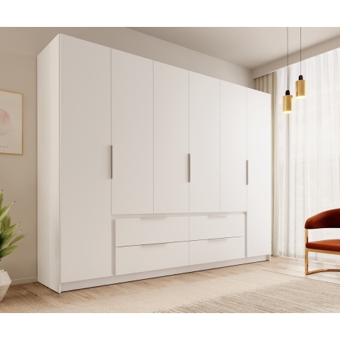Meubella Kledingkast Leipzig - Hoogglans wit - 270 cm