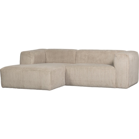 WOOOD Bean Chaise Longue Links - Ribstof - Travertin - 73x254x178