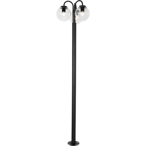 QAZQA Lantaarn zwart met helder glas 200 cm 3-lichts IP44 - Sfera