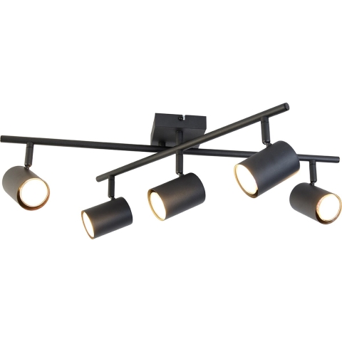 QAZQA Smart plafondlamp zwart vierkant incl. 5 Wifi GU10 - Jeana