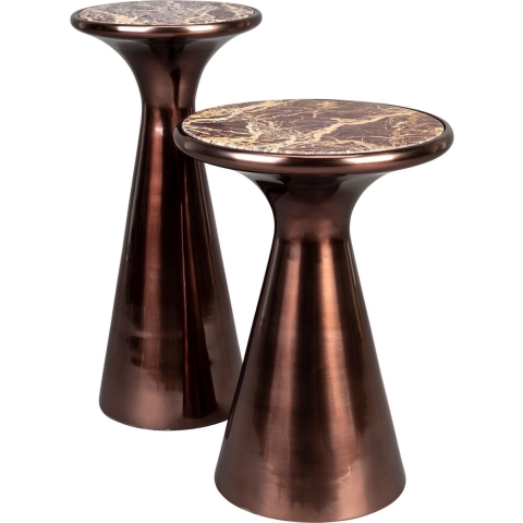 Dutchbone Mount Bijzettafel Rond 32,5x32,5 cm Marmer Bruin