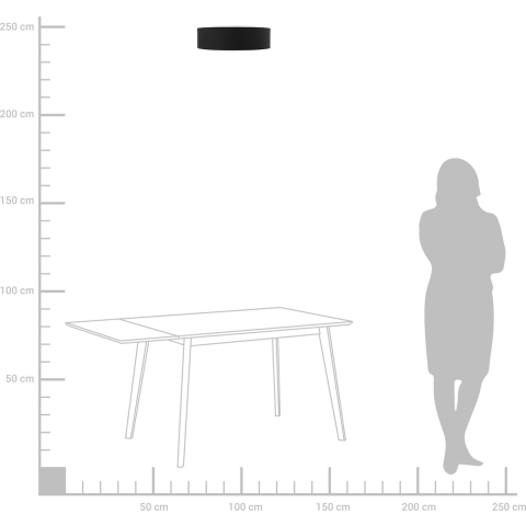 Beliani - RENA - Plafondlamp - Zwart - Polykatoen
