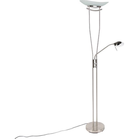 QAZQA Moderne vloerlamp staal incl. LED en dimmer - Lexus