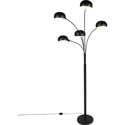 QAZQA Design vloerlamp zwart 5-lichts - Sixties