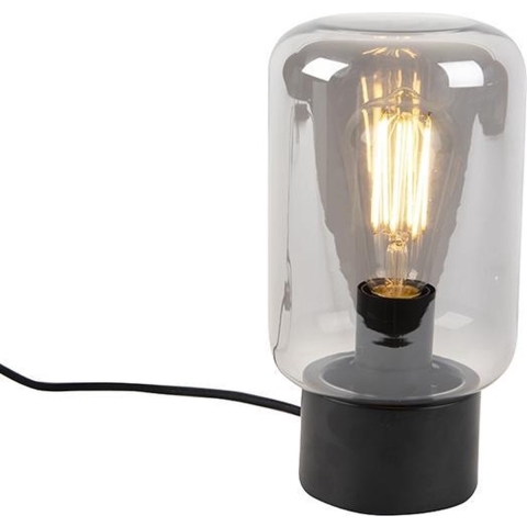 QAZQA Design tafellamp zwart met smoke glas - Bliss Cute