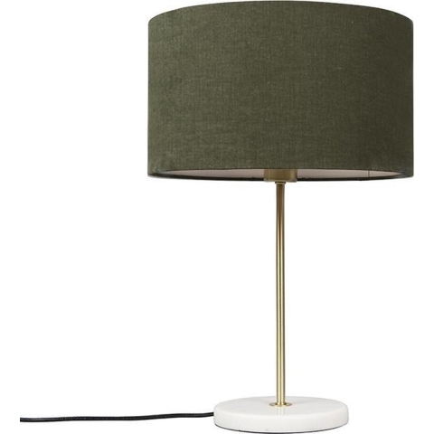 QAZQA Tafellamp messing met groene kap 35 cm - Kaso