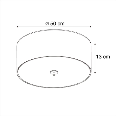 QAZQA Landelijke plafondlamp taupe 50 cm - Drum Jute