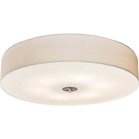 QAZQA Landelijke plafondlamp wit 70 cm - Drum Jute