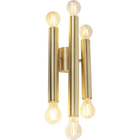 QAZQA Vintage wandlamp goud 6-lichts -Tubi