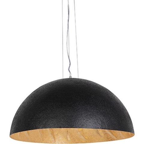 QAZQA Industriële hanglamp zwart met goud 70 cm - Magna