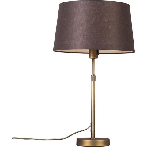 QAZQA Tafellamp brons met kap bruin 35 cm verstelbaar - Parte