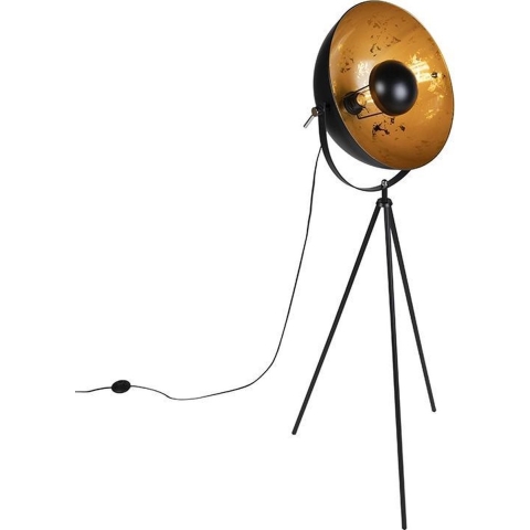 QAZQA Industriële vloerlamp tripod zwart - Magna 40 Eglip