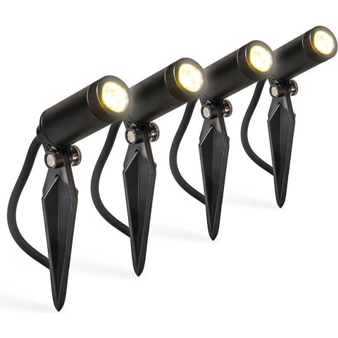 QAZQA Set van 4 prikspots zwart incl. LED IP68 - Garly