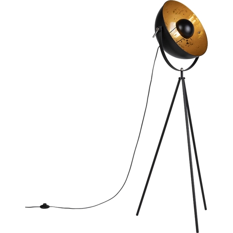 QAZQA Smart vloerlamp tripod zwart incl. Wifi A60 - Magna 40 Eglip