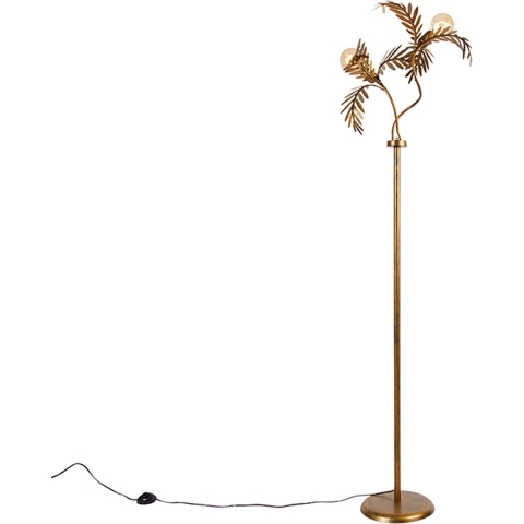 QAZQA Smart vloerlamp goud 187 cm incl. 2 Wifi G95 - Botanica