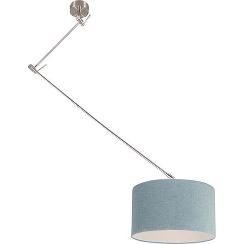 QAZQA Moderne hanglamp staal met kap mineraal 35 cm - Blitz