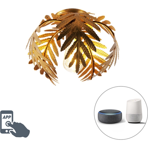 QAZQA Vintage smart plafondlamp goud 24 cm incl. WiFi ST64 - Botanica