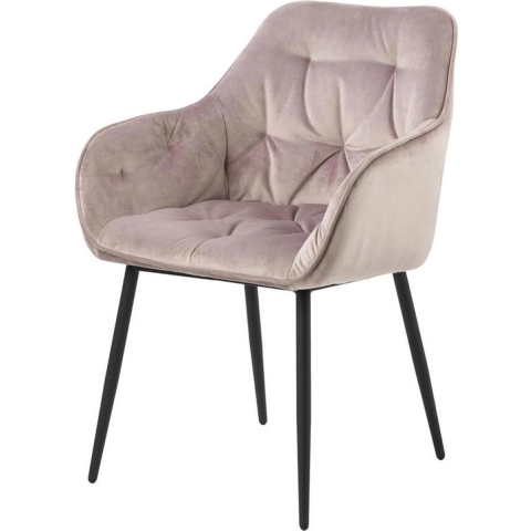 Lisomme Arian Eetkamerstoel Velvet Oud Roze - Met Armleuning