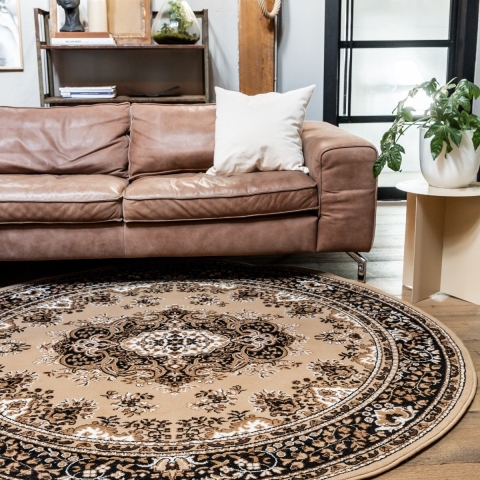 Interieur05 Vloerkleed Bruin Rond - Perzisch - Retro - Nain -200cm