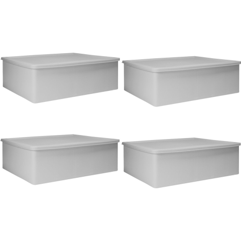 QUVIO Kast Organizer kunststof - Grijs - Set van 4