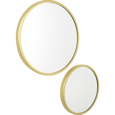 LOFT42 Mirror Spiegels Rond Goud Set van 2 - Metaal - Ø45 & Ø35
