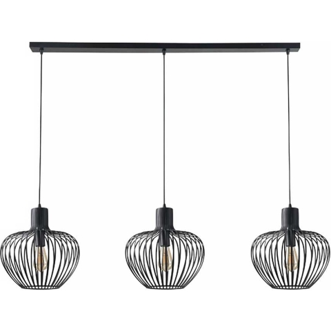 Freelight Hanglamp Arraffone Zwart 3 Lichts Balk