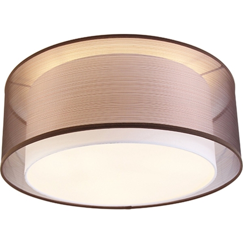 QAZQA Moderne plafonnière bruin met wit 50 cm 3-lichts - Drum Duo