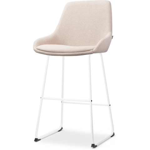 Nolon Nino-Isa Barkruk Beige - Stof - Wit Onderstel - 75 cm