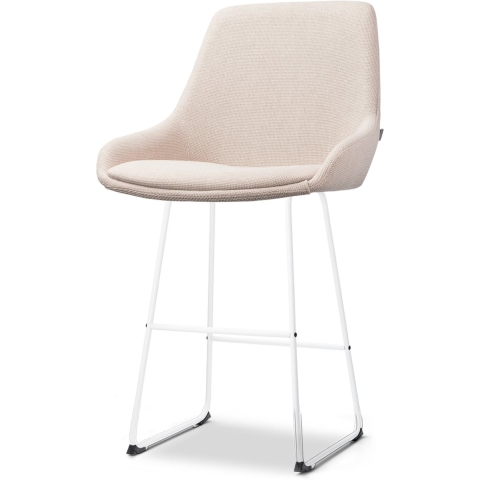 Nolon Nino-Isa Barkruk Beige - Stof - Wit Onderstel - 65 cm
