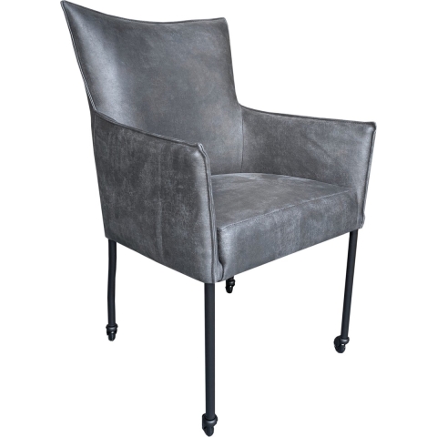 Livingfurn - Eetkamerstoel Valerie Rodeo Antraciet - 1 stuk