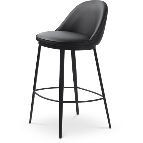 Olivine Lou barkruk kunstleer zwart - 68 cm