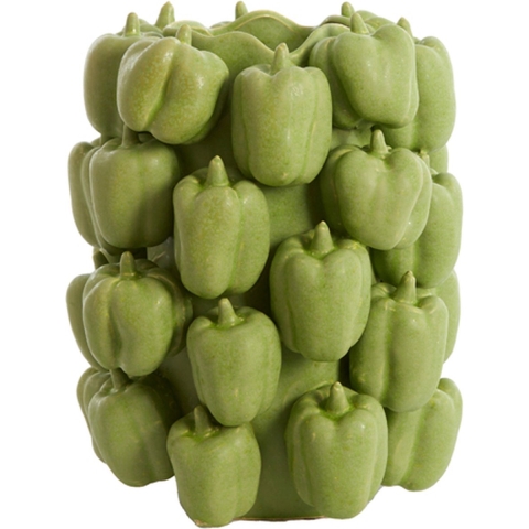 Light&living Vaas deco 23,5x23x32,5 cm BELLPEPPER keramiek mat groen