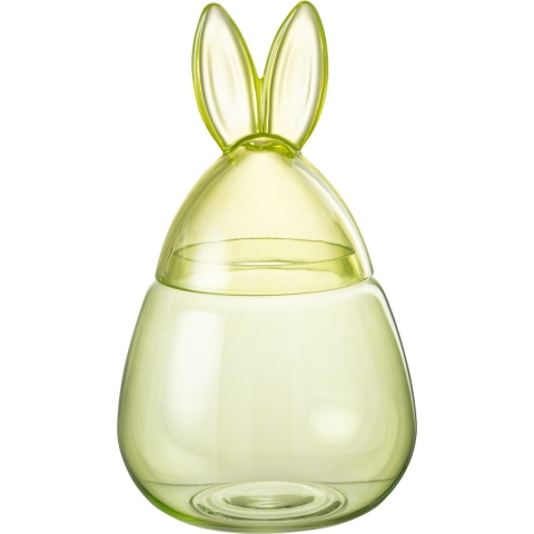 J-Line voorradpot Konijn - glas - groen - small