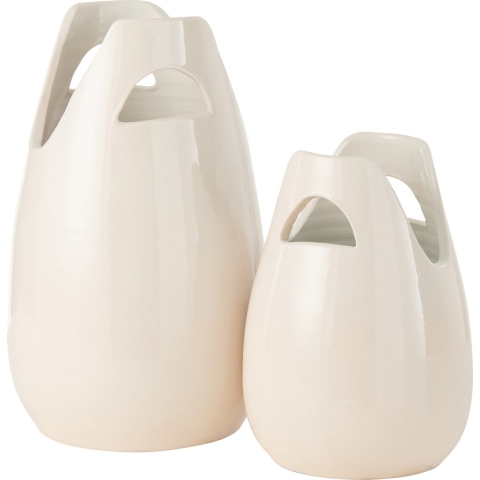 J-Line vaas Handvat - keramiek - wit - large