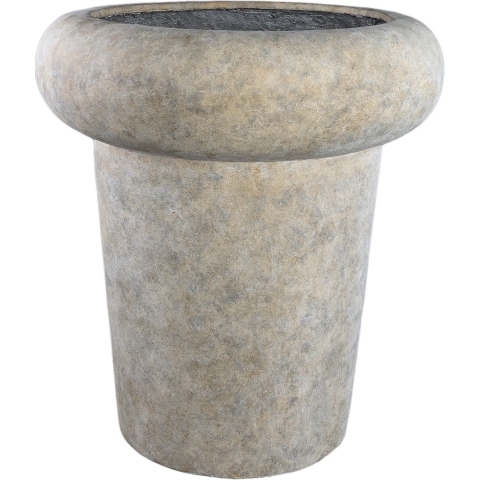 PTMD Megga Brown big brushed cement pot thick border ro